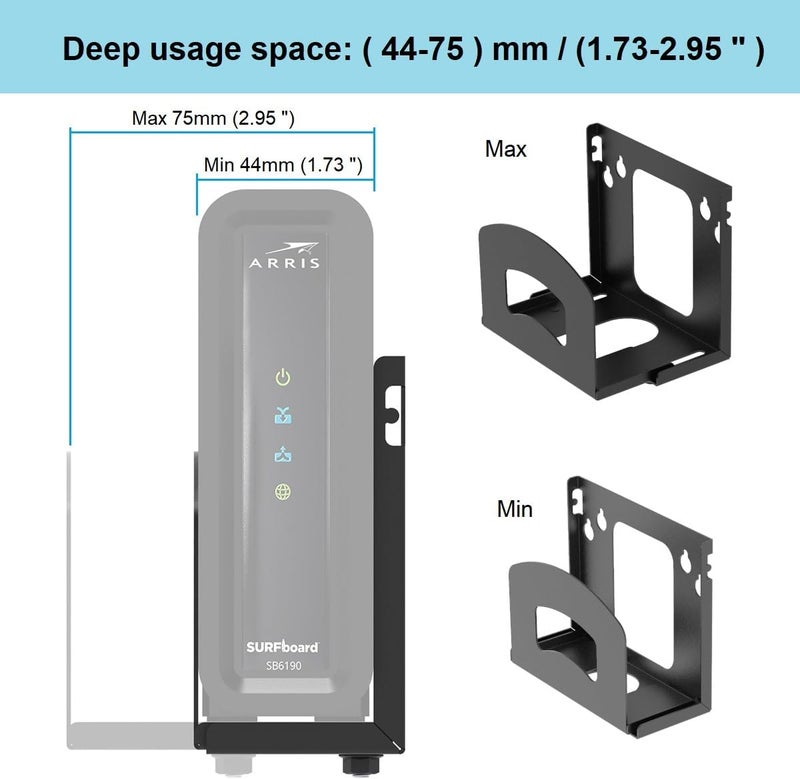 Beiyier Cable Box Mount and Adjustable Wall Mount for Small Wide Devices, Like Streaming Media Devices, DVD Players and Boxes（CableBoxM - Image 3